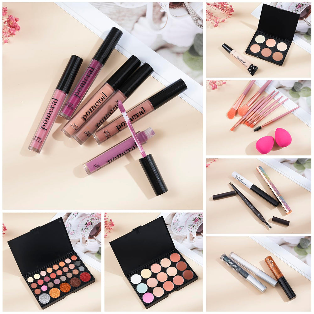 Set de pinceles Pomcral para aplicación precisa del maquillaje.