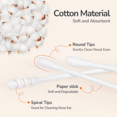 POMPOM LIFE: diseño espiral del hisopo para limpiar de forma suave las zonas difíciles.
