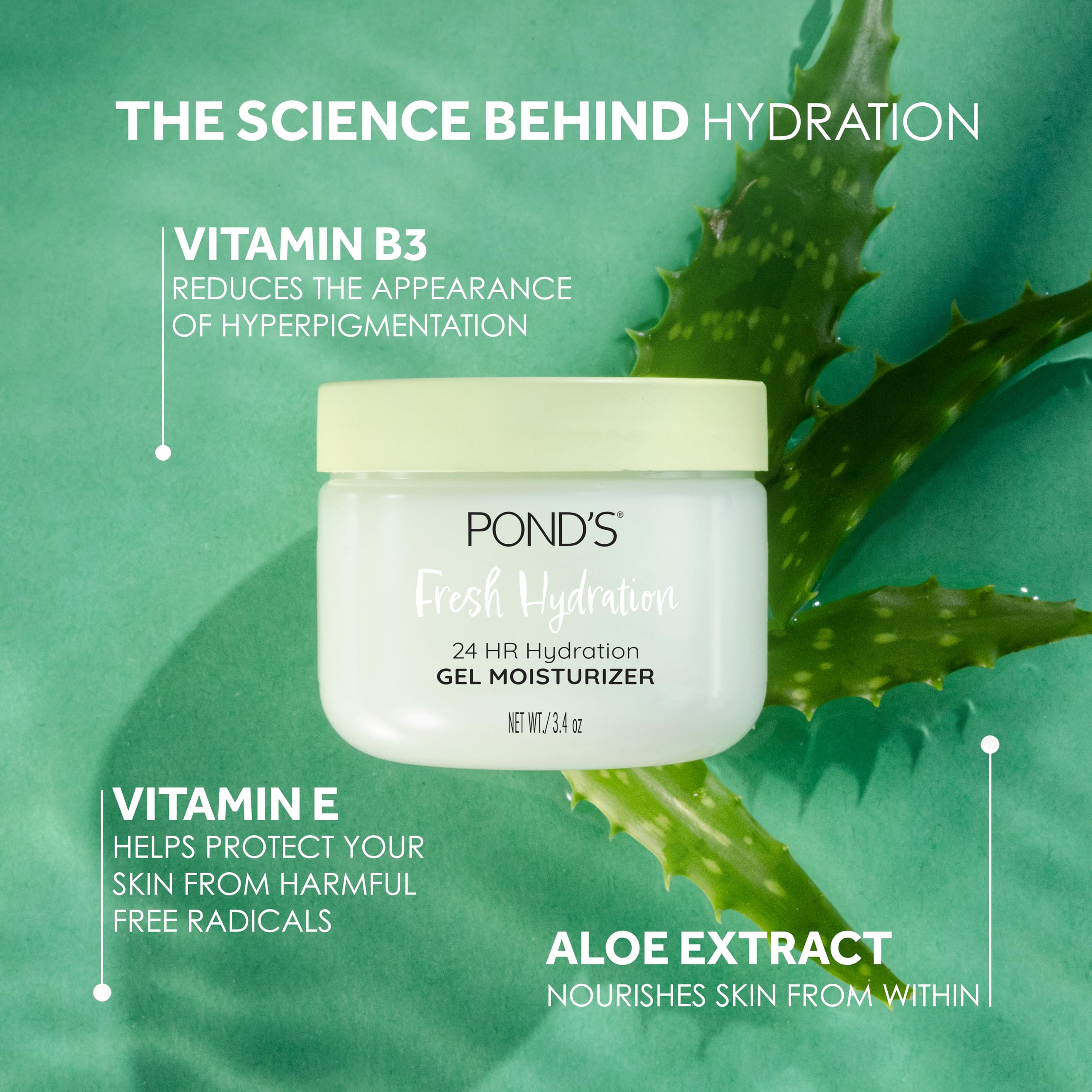 POND’S Aloe Extracto, efecto sedante que calma la piel.