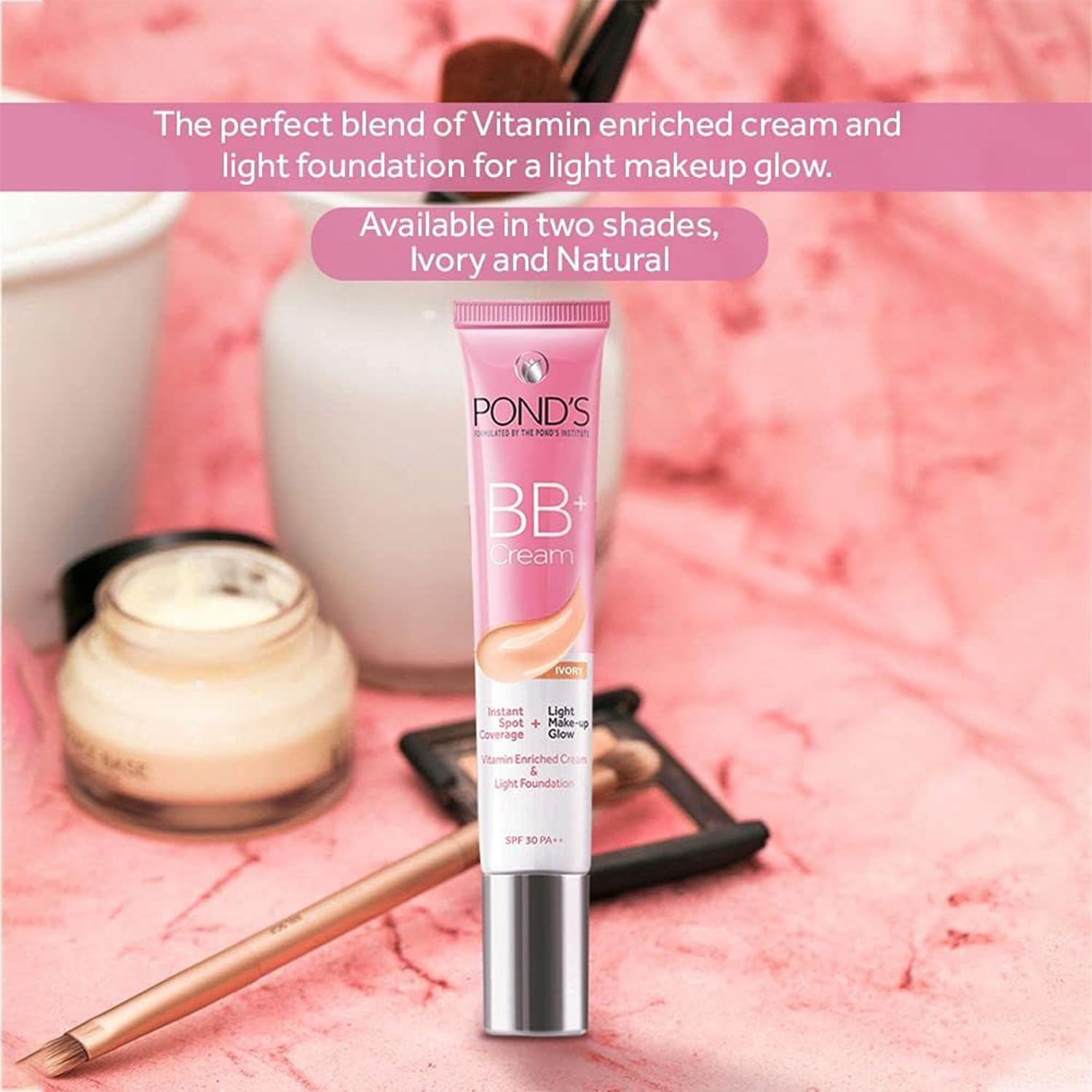 POND'S BB+ Cream Ivory, tamaño 18 g, práctico para casa o viaje.