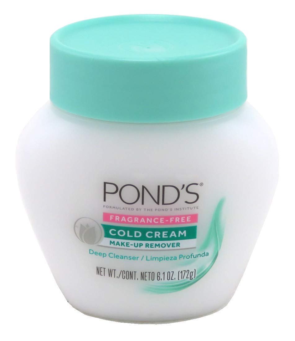 POND'S crema fría desmaquillante sin fragancia para piel sensible y limpieza profunda.