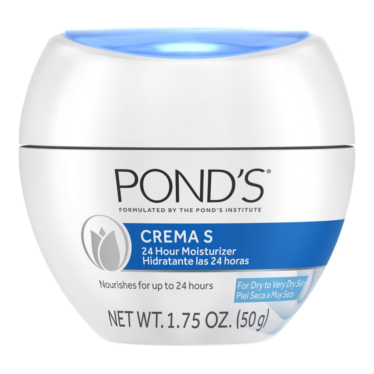 POND'S Crema nutritiva hidratante en bote de 1,75 onzas para uso diario.