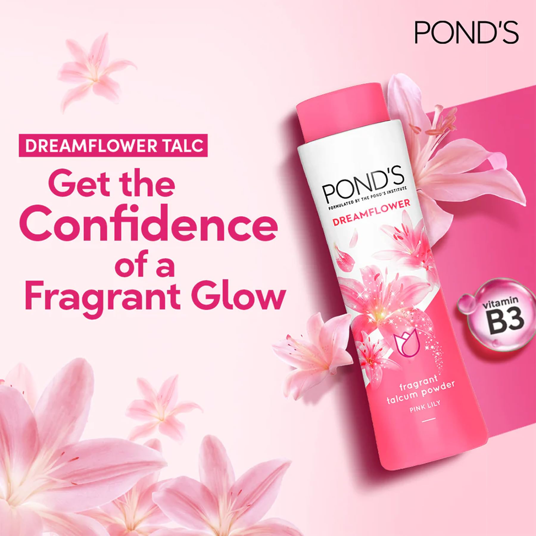 Pond's Flor de Ensueño Talco, sensación fresca tras la ducha.