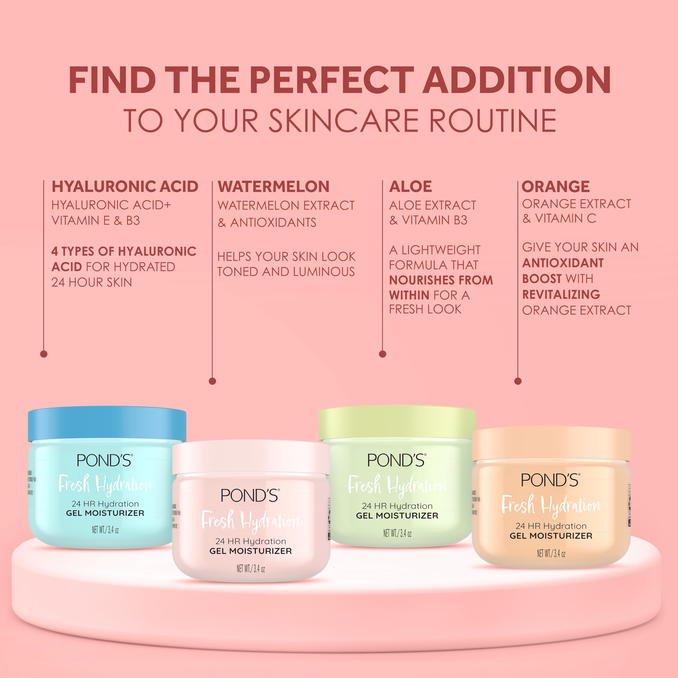 POND'S gel hidratante de sandía, ideal para usar antes del maquillaje.