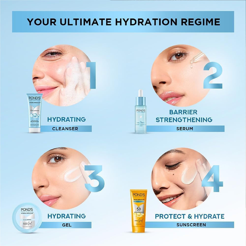 Pond's Super Light Gel vitamina E y glicerina para hidratación suave.