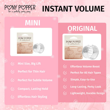 Pony Popper Mini: para coletas altas, sujeción estable sin fricción.