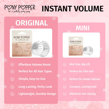 Pony Popper Clip transparente para peinados limpios