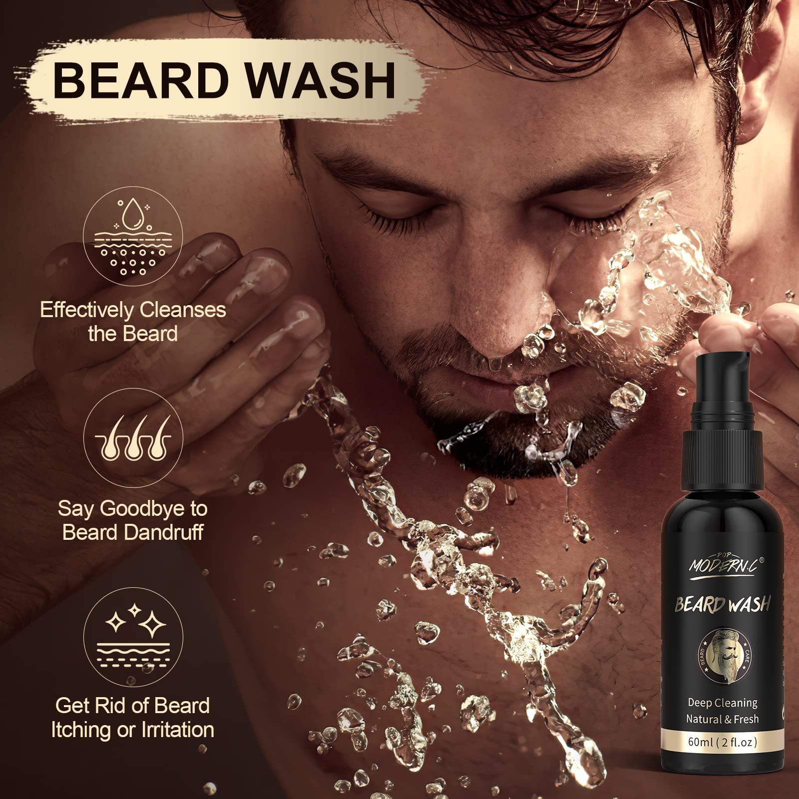 POP MODERN.C kit cuidado barba: aceite-barba penetra la piel y suaviza el vello facial