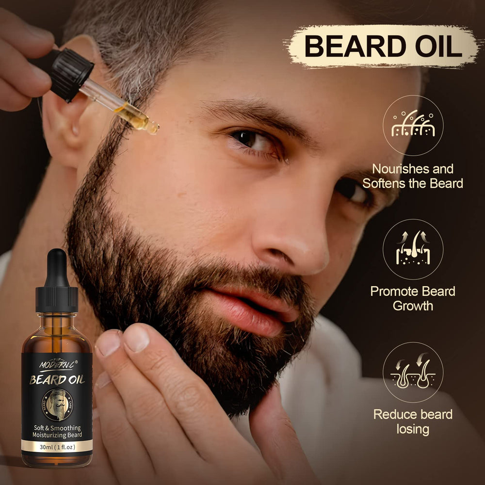 POP MODERN.C kit cuidado barba: balsamo-barba fija el estilo sin residuos grasos