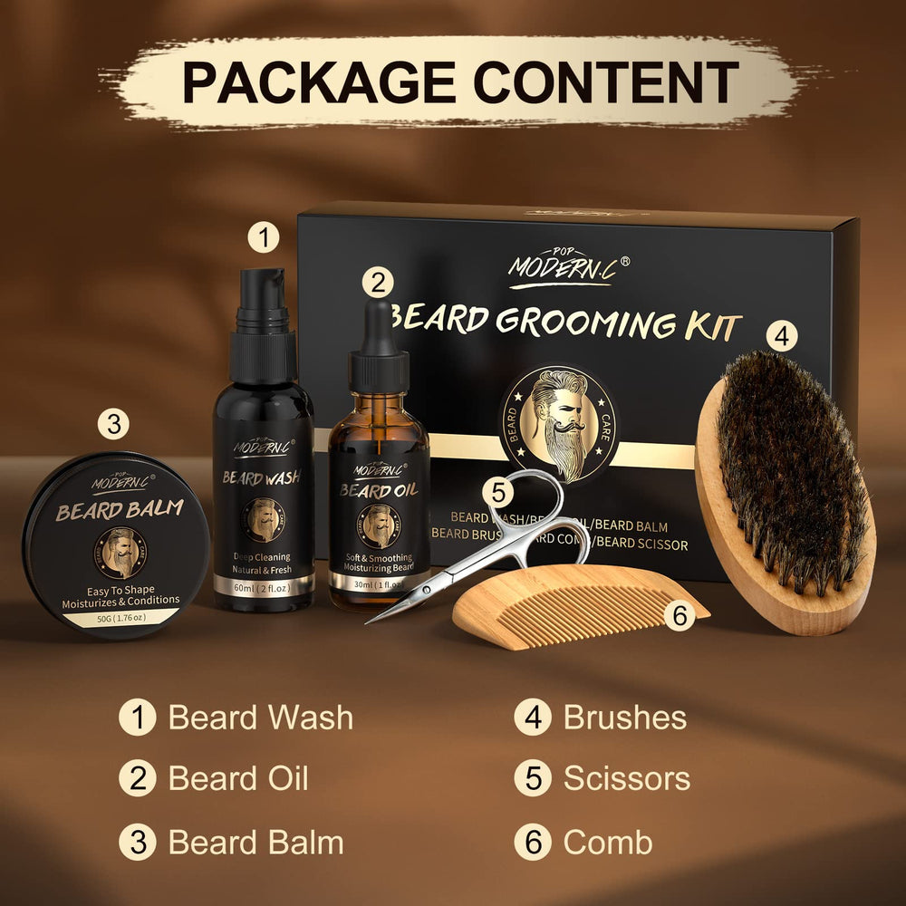 POP MODERN.C kit cuidado barba: tijeras-barba recorta con precisión para un contorno limpio