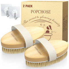 POPCHOSE cepillo corporal exfoliante con cerdas naturales para exfoliación eficiente