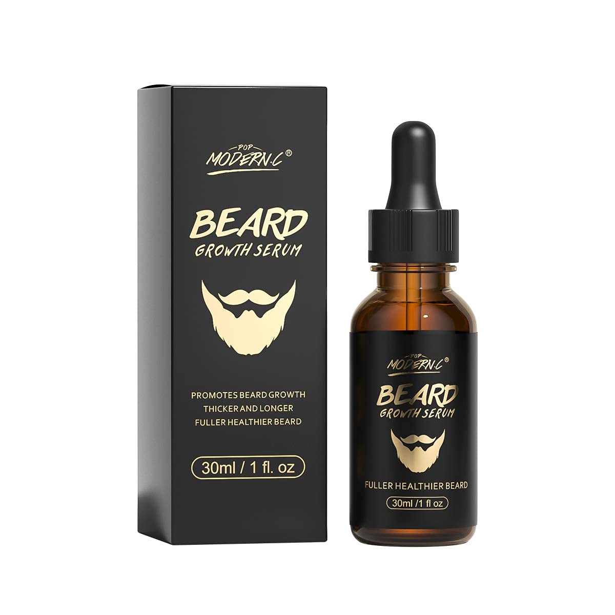 POP MODERN.C Aceite para barba, botella vertiendo para estimular el crecimiento.