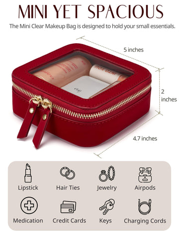 Popvibe bolsa cosméticos cuero sintético duradera y fácil de limpiar.