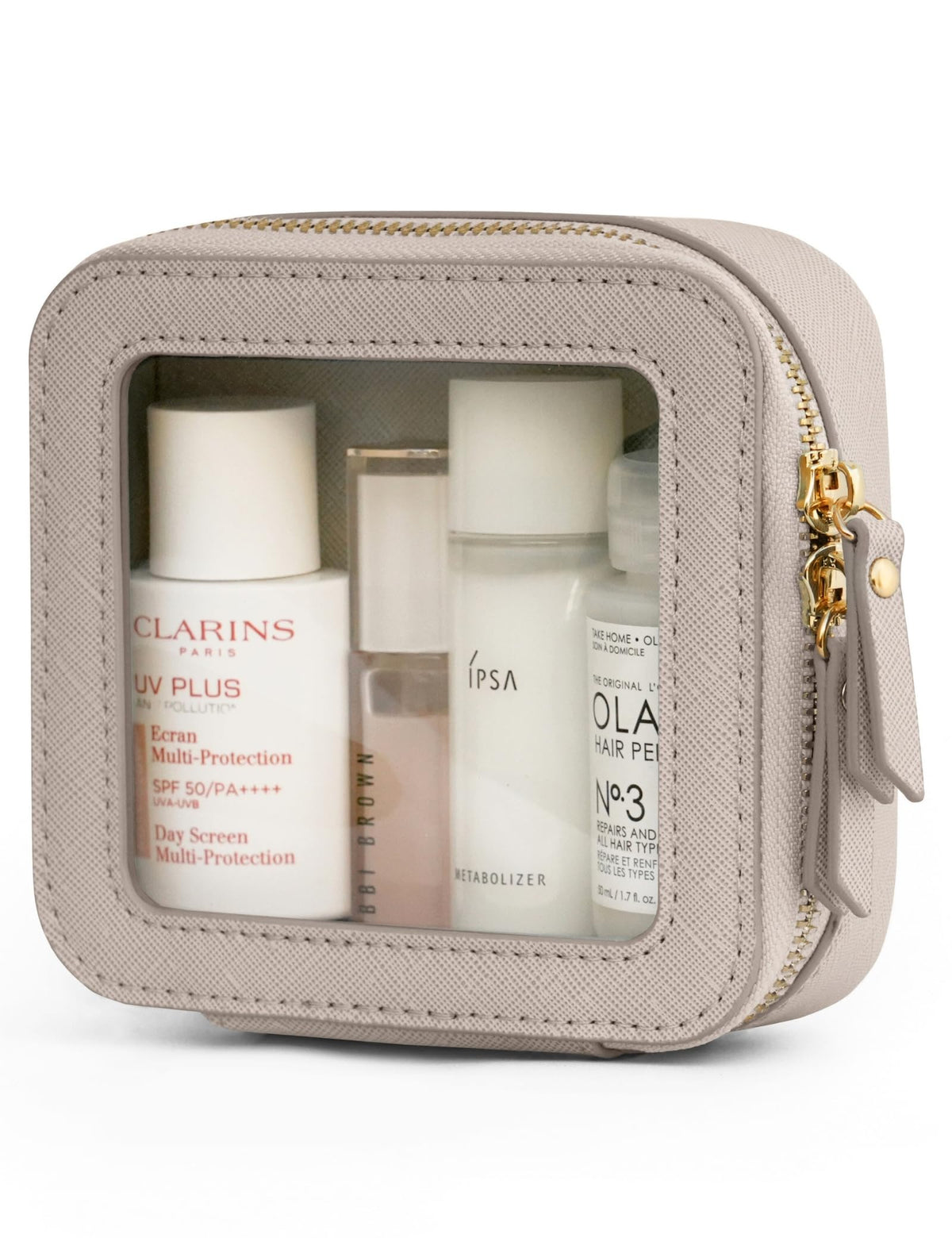 Popvibe bolso maquillaje transparente con cierre, ideal para ver rápidamente tus básicos.