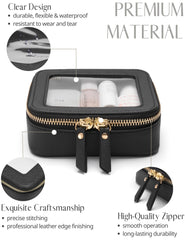 Popvibe bolso maquillaje transparente con cremallera dorada, acceso rápido y seguro