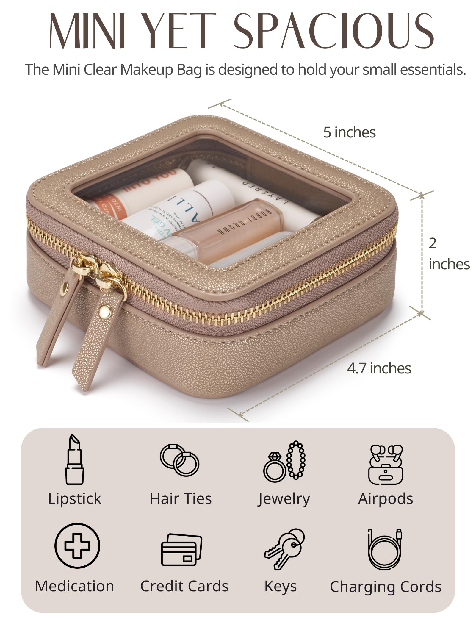 Popvibe cremallera suave y herrajes dorados mejoran el cierre.