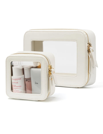 Popvibe estuche maquillaje transparente mini, ideal para ver productos al instante