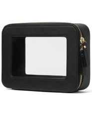 Popvibe estuche maquillaje transparente panel frontal para visibilidad rápida.