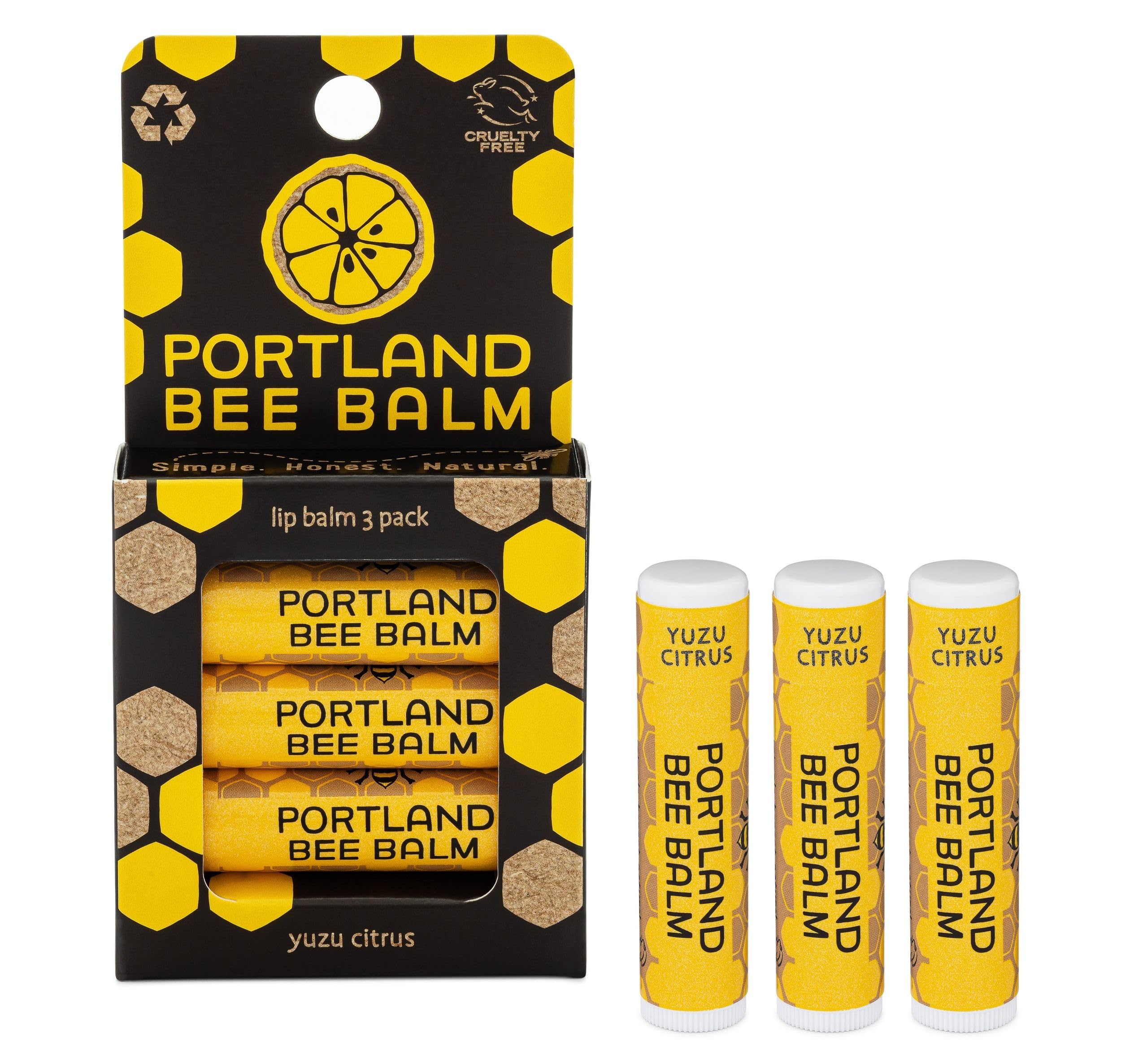 Bálsamo labial Portland Bee Balm de cera de abejas para hidratación natural.