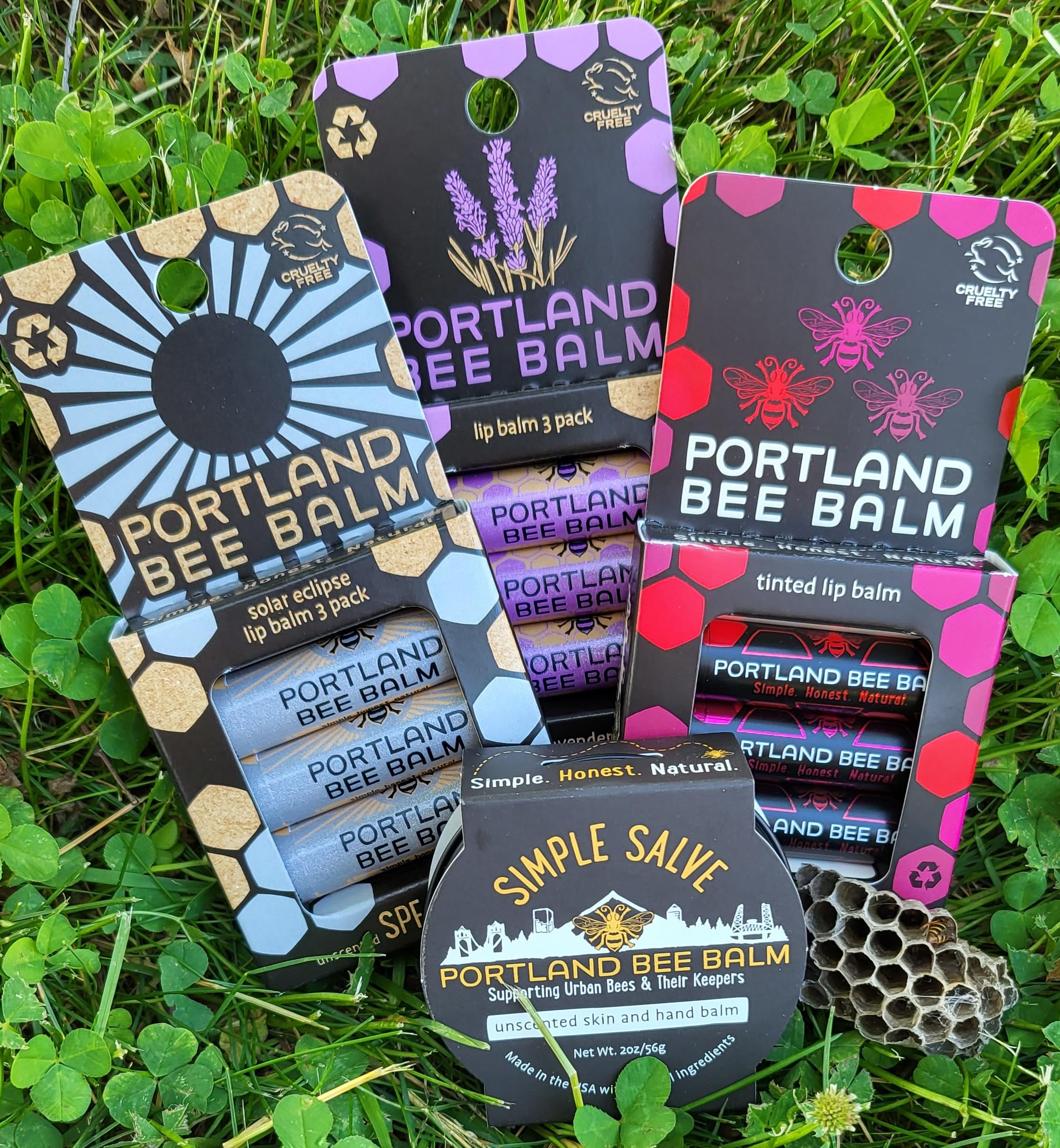 Portland Bee Balm logotipo libre de crueldad resalta ética de la marca
