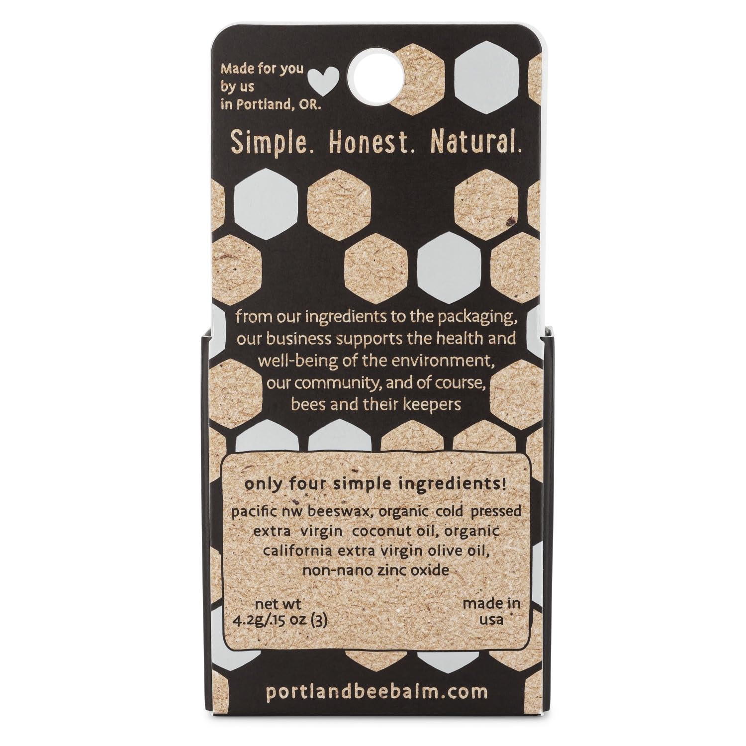 Portland Bee Balm textura suave del bálsamo labial para labios sedosos