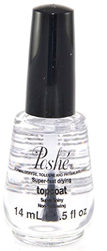 Poshe capa superior sobre uñas, secado rápido en minutos y acabado brillante