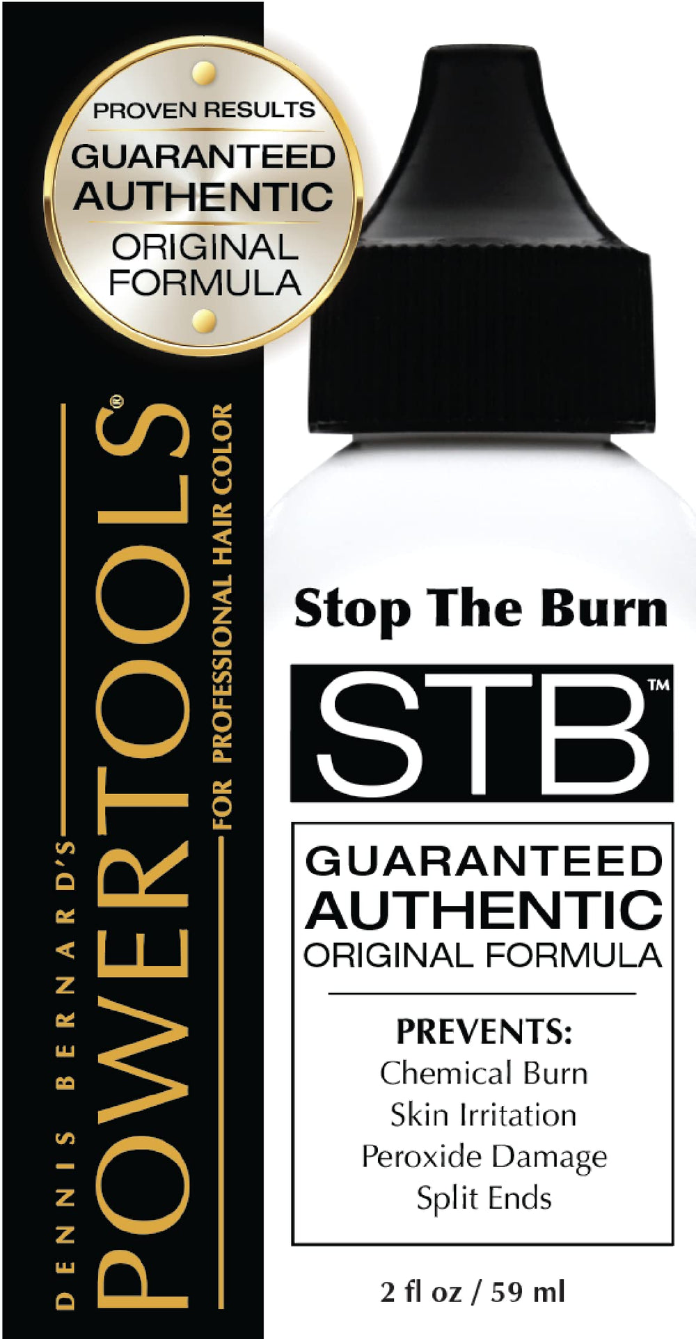 POWERTOOLS STB, aplicación en cuero cabelludo irritado para prevenir quemaduras químicas.