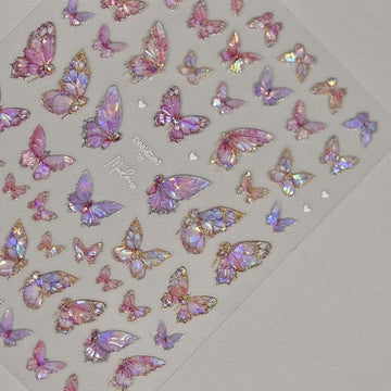 PowPop mariposas en relieve 5D para uñas, acabado realista y elegante.