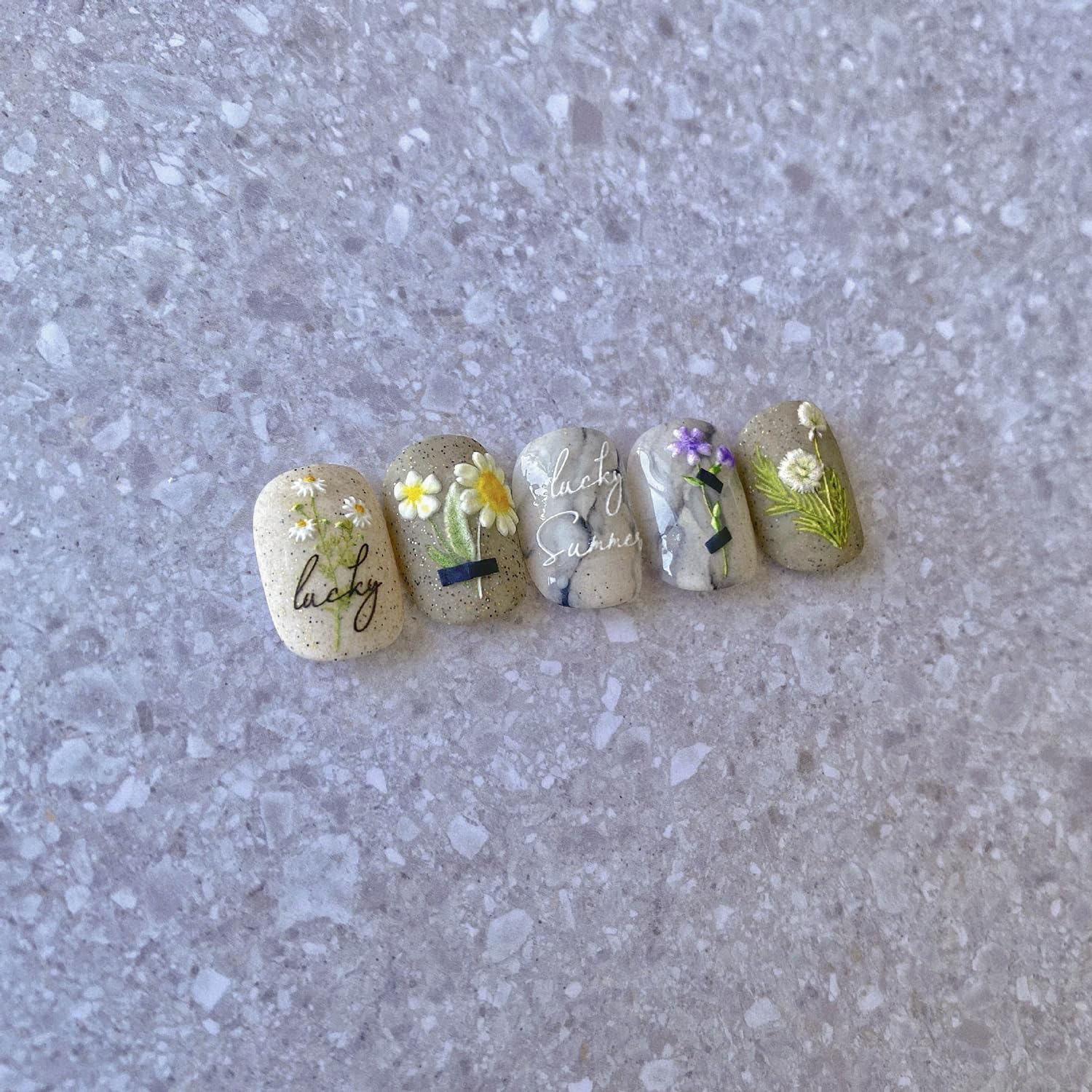 POWPOP arte floral para uñas; compatible con esmalte UV y acrílico.