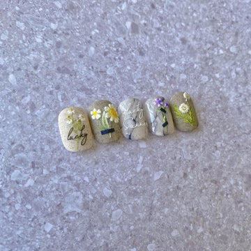 POWPOP arte floral para uñas; compatible con esmalte UV y acrílico.