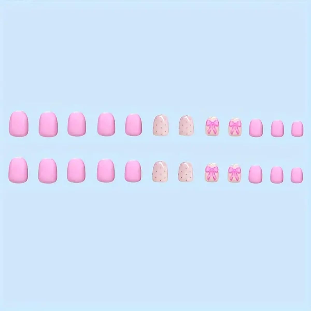 PowPop uñas rosa con lazo, estilo llamativo para eventos y San Valentín.