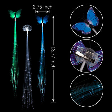 Pozilan mariposa led, clip de pelo con parpadeo suave para estilos festivos.