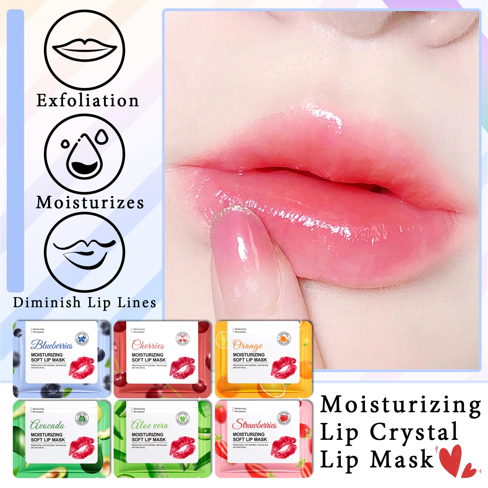 Aplicación nocturna PPPanYiDi ofrece hidratación duradera para labios al despertar.