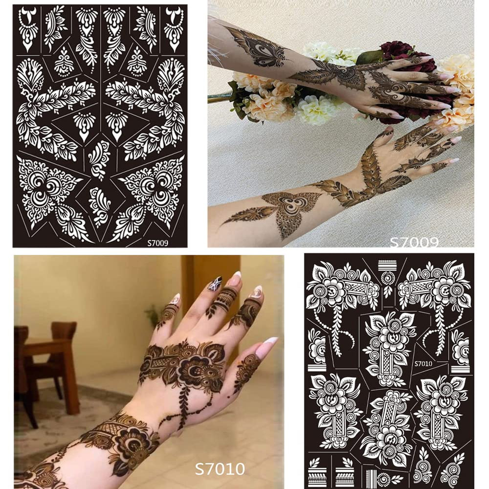 PPVWEY patrones variados para manos, estilo exótico con henna temporal.