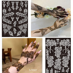 PPVWEY patrones variados para manos, estilo exótico con henna temporal.