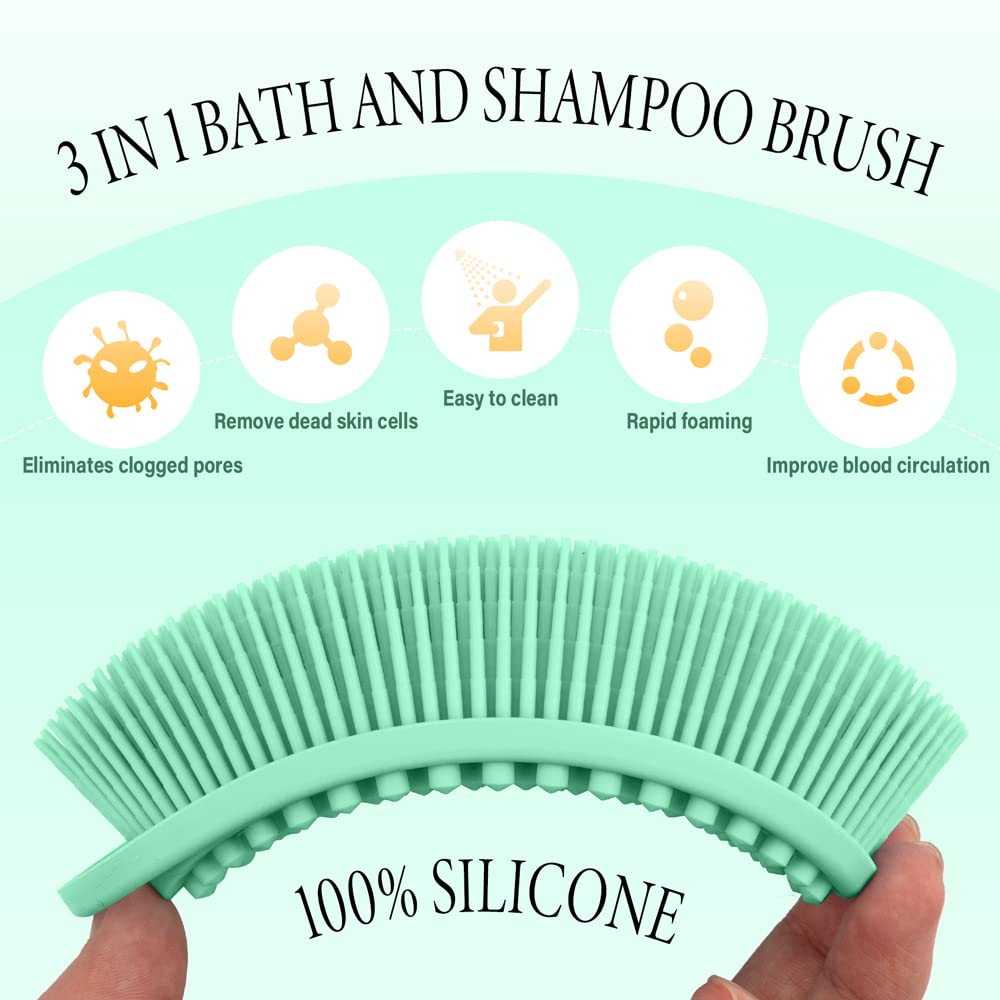 PQRUU Loofah de silicona suave para limpieza diaria del cuerpo.