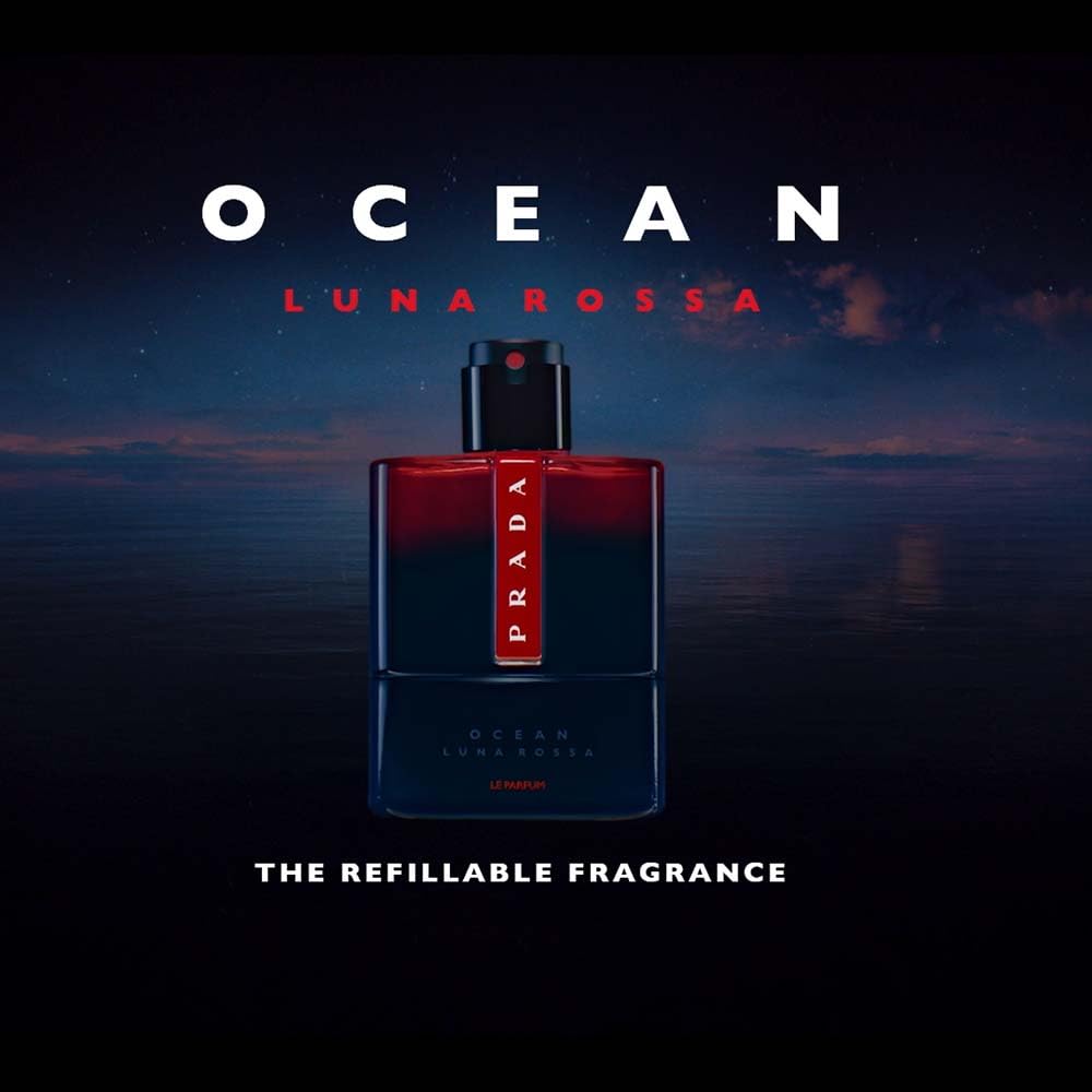 Prada Luna Rossa Ocean Le Parfum, empaque ecológico que cuida el ambiente.