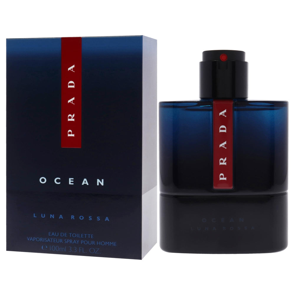 Detalle del tapón Prada Luna Rossa Ocean, acabado que transmite lujo.