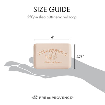 Pre de Provence rich creamy lather enhances hand and body cleansing
