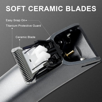 Predyee Manscape Trimmer cabezal cerámico desmontable para zonas sensibles.