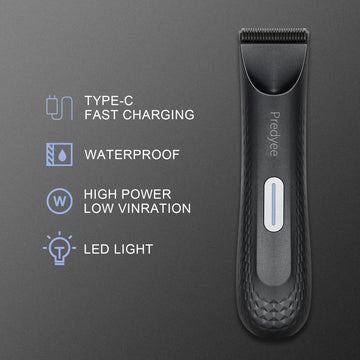 Predyee Manscape Trimmer con iluminación LED para detalles precisos.