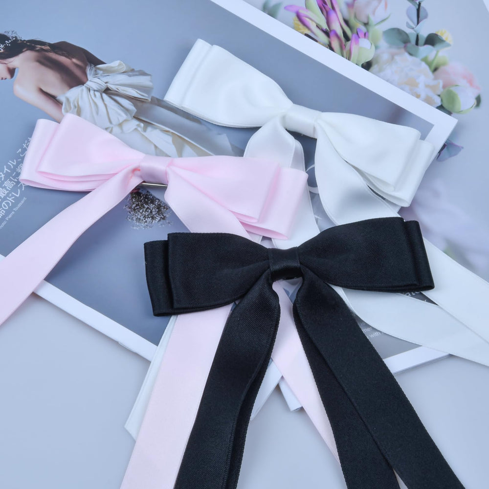 Conjunto de lazos satinados Prehot, colores variados para distintos looks.