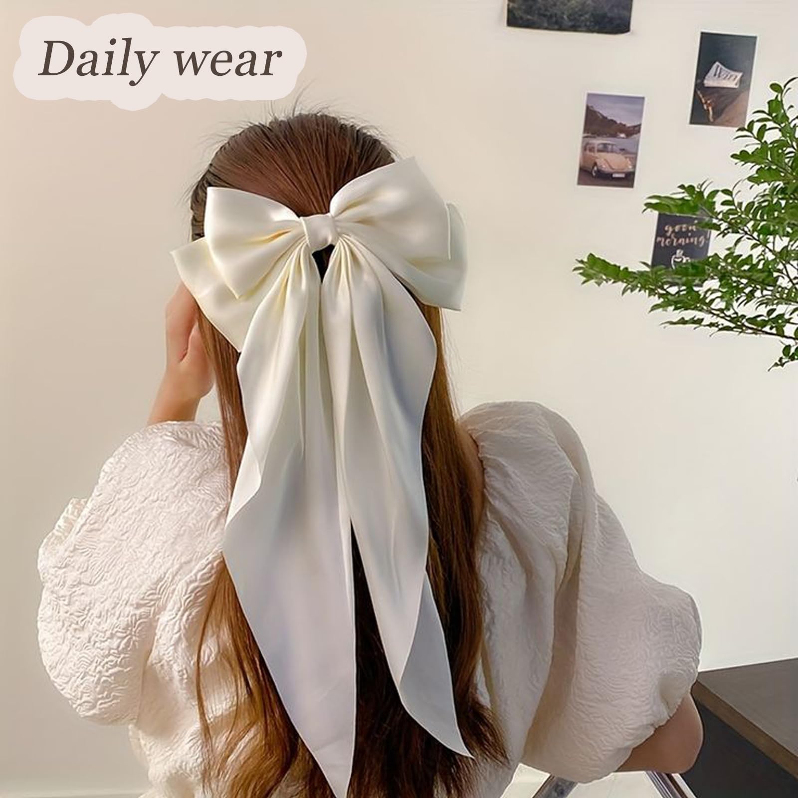 Lazos grandes Prehot, 3 piezas con acabado satinado para looks formales.