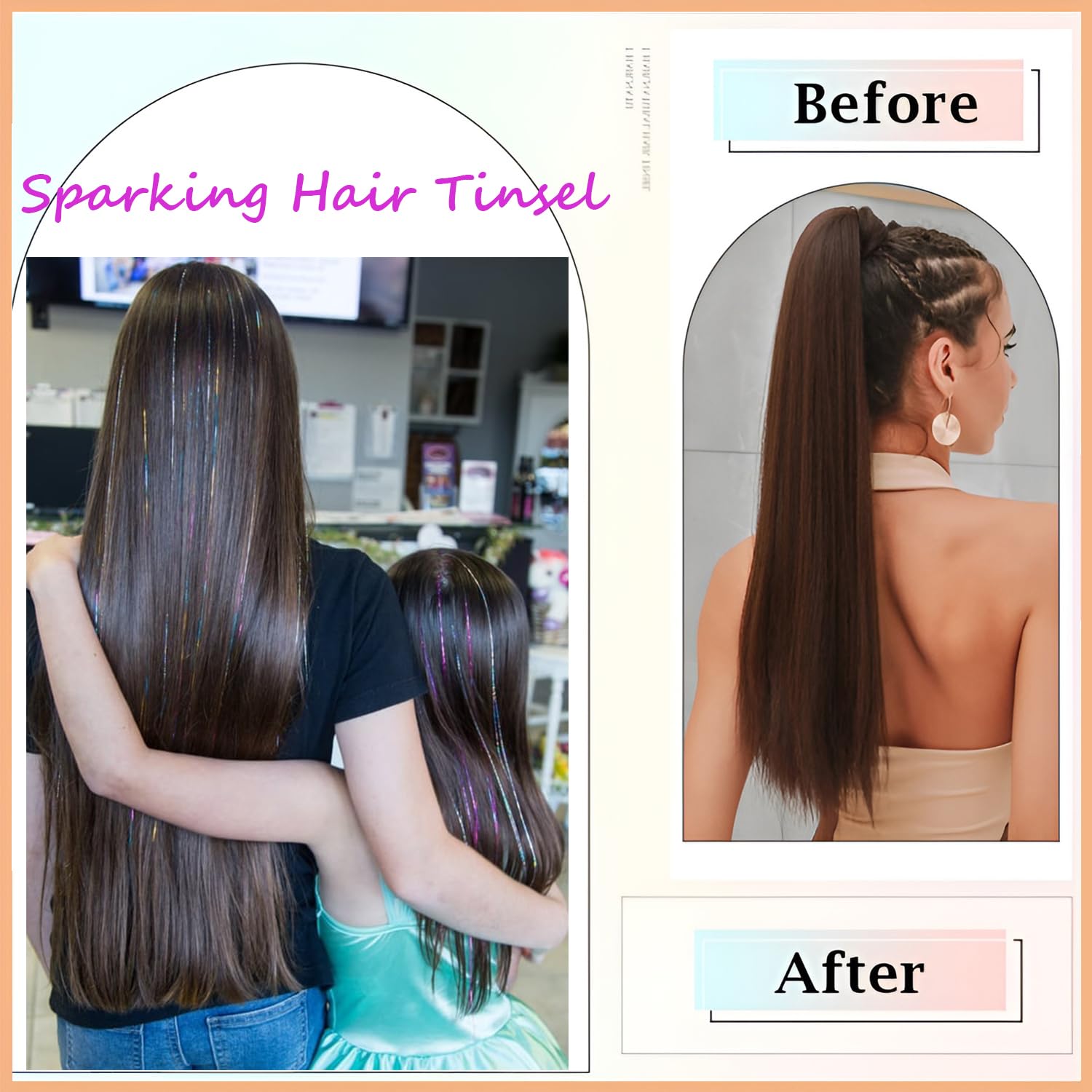 Prehot mechas para fiestas y eventos con brillo capilar