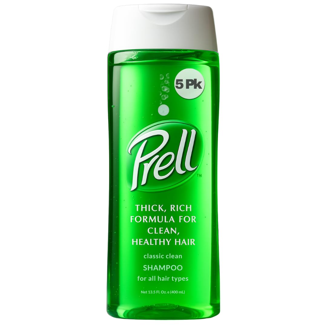 Botella de Prell Original Green Shampoo, limpieza clara para el lavado diario