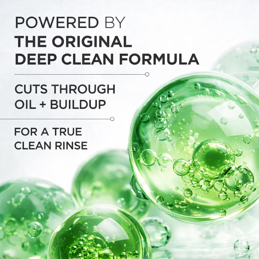 Textura cremosa de Prell Original Green Shampoo, espuma suave
