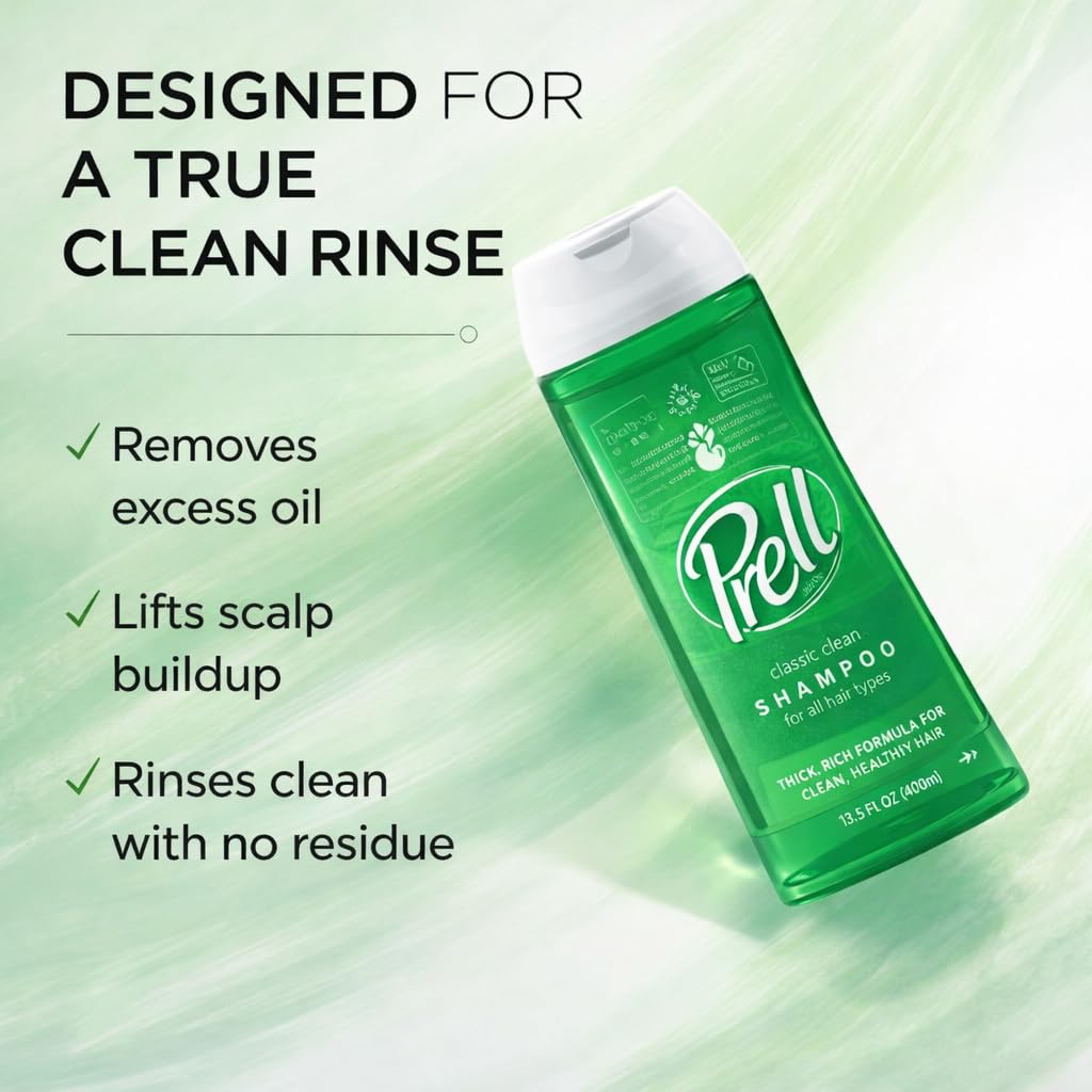 Brillo reflejado en el cabello tras usar Champú Prell Original Verde.