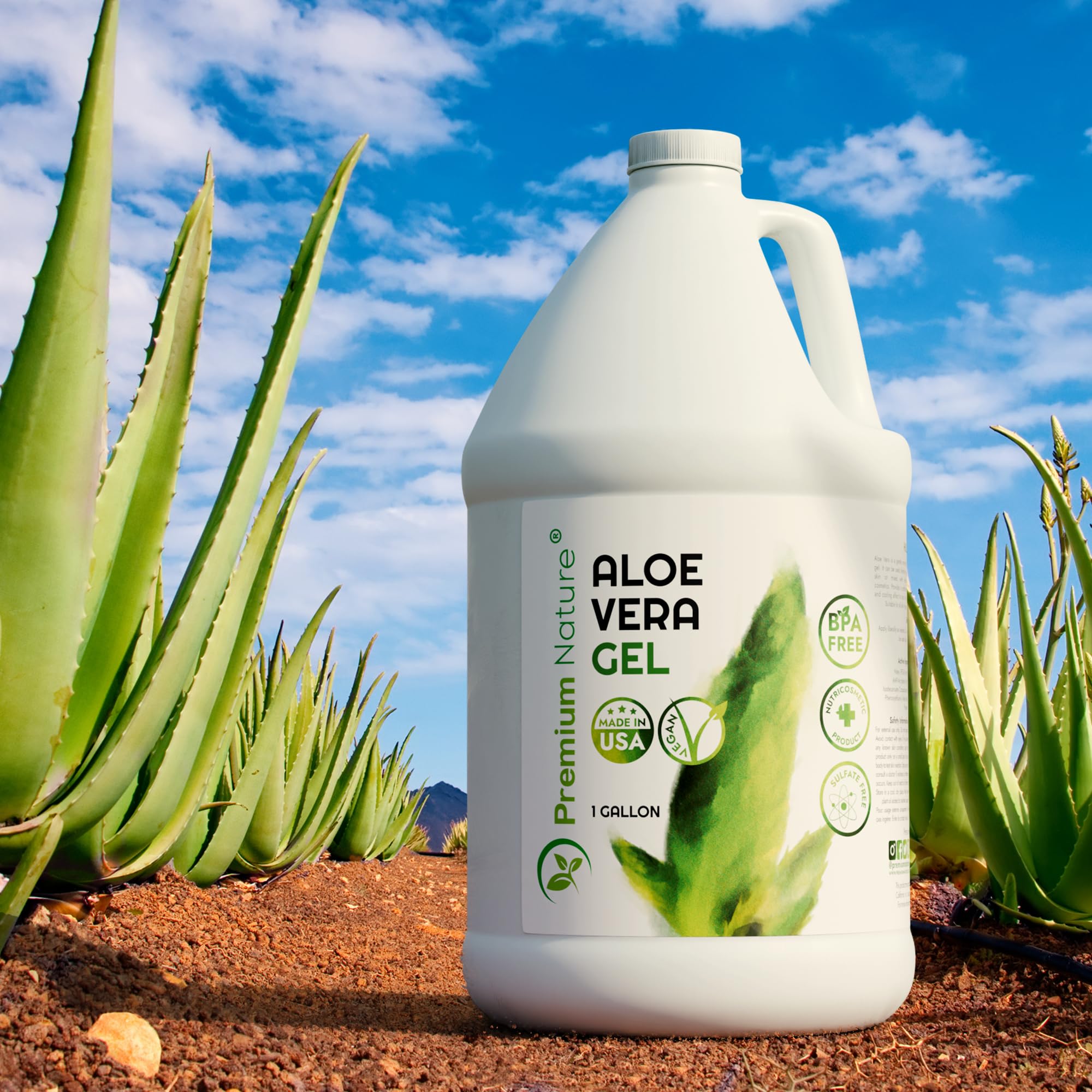 Premium Nature Aloe Vera Puro: botella profesional de galon para uso profesional.