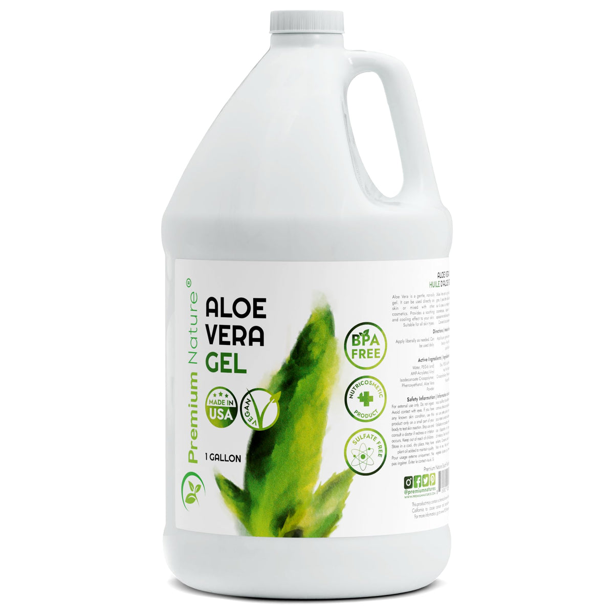 Premium Nature Aloe Vera Puro: uso en rostro y piel para hidratacion suave.