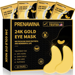 Parches oculares 24K oro de Prenawina para hidratar e iluminar la mirada.